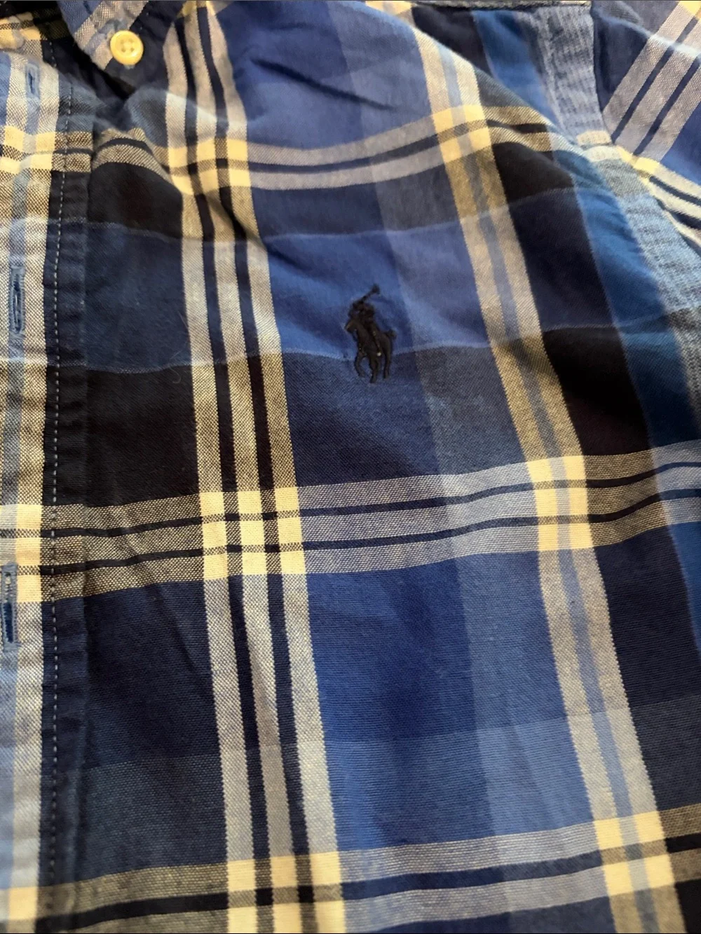 Ralph Lauren Blue Plaid Button-Down Shirt